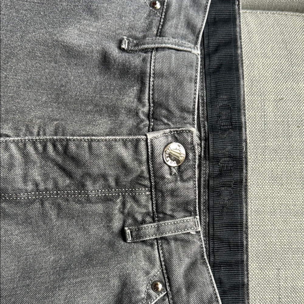 Louis Vuitton Gray Slim Straight Jeans with Contrast Detail